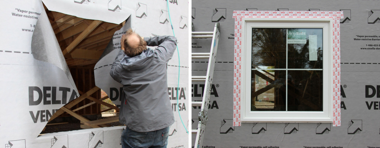 Cutting membrane to accommodate window