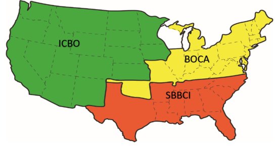 Map of local adoption of model building codes