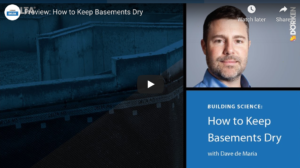 How to Keep Basements Dry Webinar with David de Maria