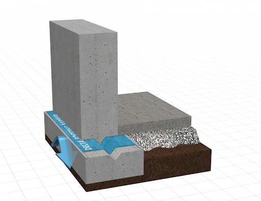 capillary break between footing and wall