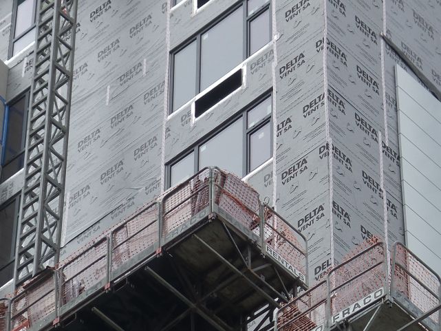 DELTA VENT SA air barrier wrapped around a commercial building envelope