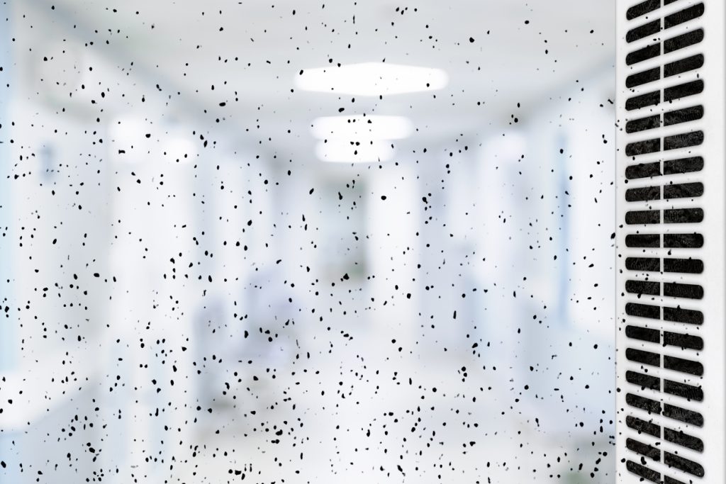 Dust and dirt coming through a ventilation grill